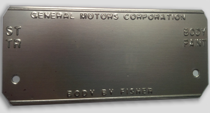 general motors id plate