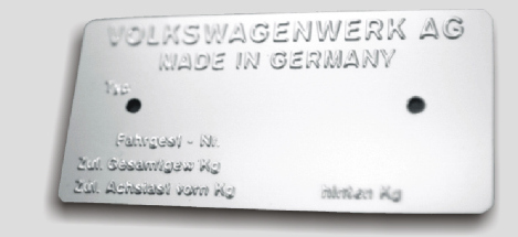 volkswagen id plate